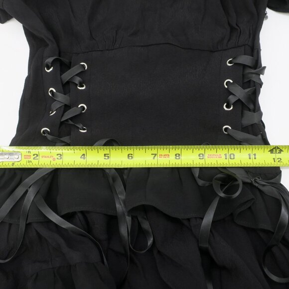 Widow Dolls Kill Dark Fairy Lace Up Chiffon Goth Babydoll Dress Whimsigoth XS - Picture 6 of 9